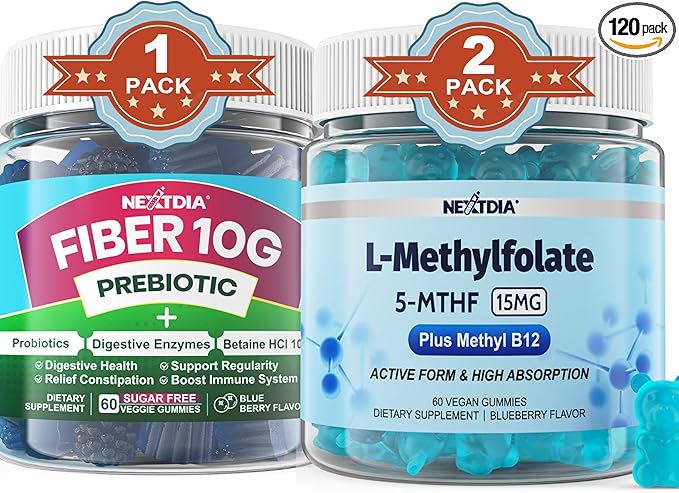 Nextdia Fiber L-MethylFolate 15mg &amp Methyl B12 Gummies