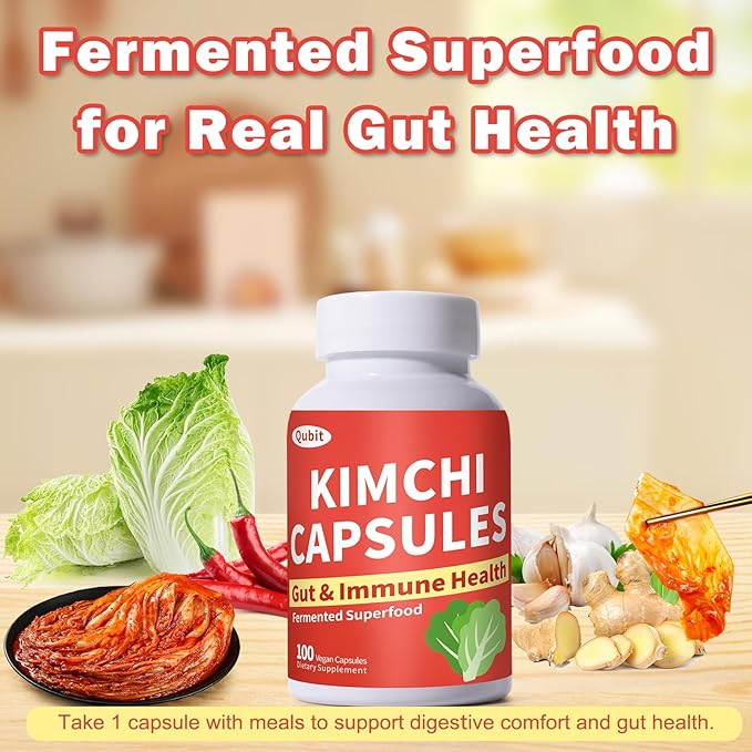 Kimchi Capsules Kimchi Supplement Probiotics &amp Enzymes Supports Gut &amp Digestive Health Taste Well One Fermented Superfood for Antioxidant Support 90 Vegan Capsules Pills