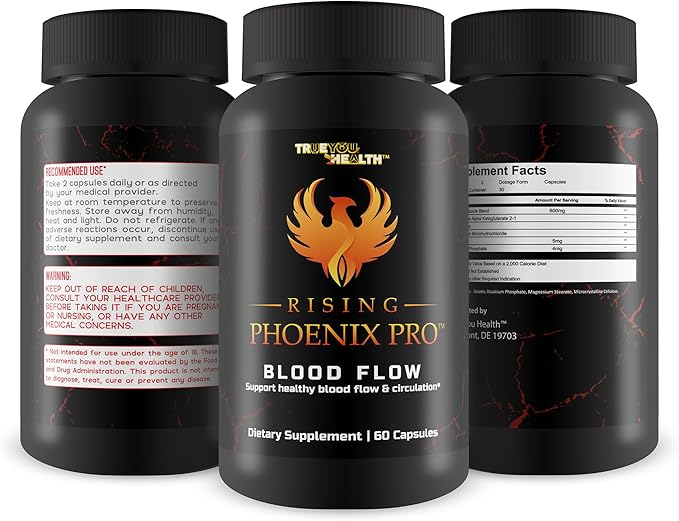 Rising Phoenix Pro Blood Flow - L-Arginine Blood Circulation Supplement - Our Best Circulation Supplement Pro Rising Phoenix Male Pill for Healthy Circulation - Our Best Blood Flow Supplement for Men