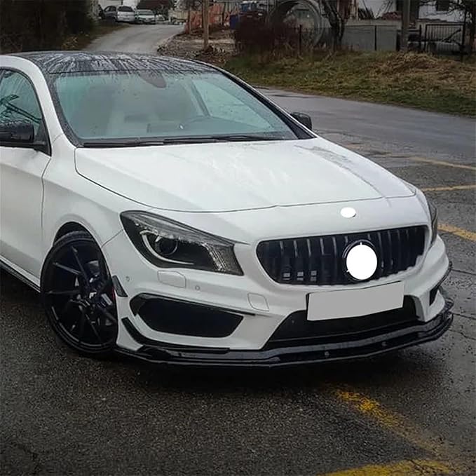 Car Front Bumper Lip Compatible for Mercedes Benz CLA Class C117 CLA200 260 CLA45 AMG 2013-2015 Spoiler Splitter Body Kits Diffuser(Color:Black)