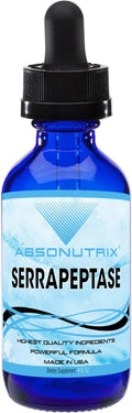 Absonutrix Serrapeptase Enzyme 583mg125000 spu 4 Oz Drops 118 Servings Made in USA Quick Absorption Quality Ingredients Third-Party Tested Non-GMO GMP Certified Cruelty Free Products