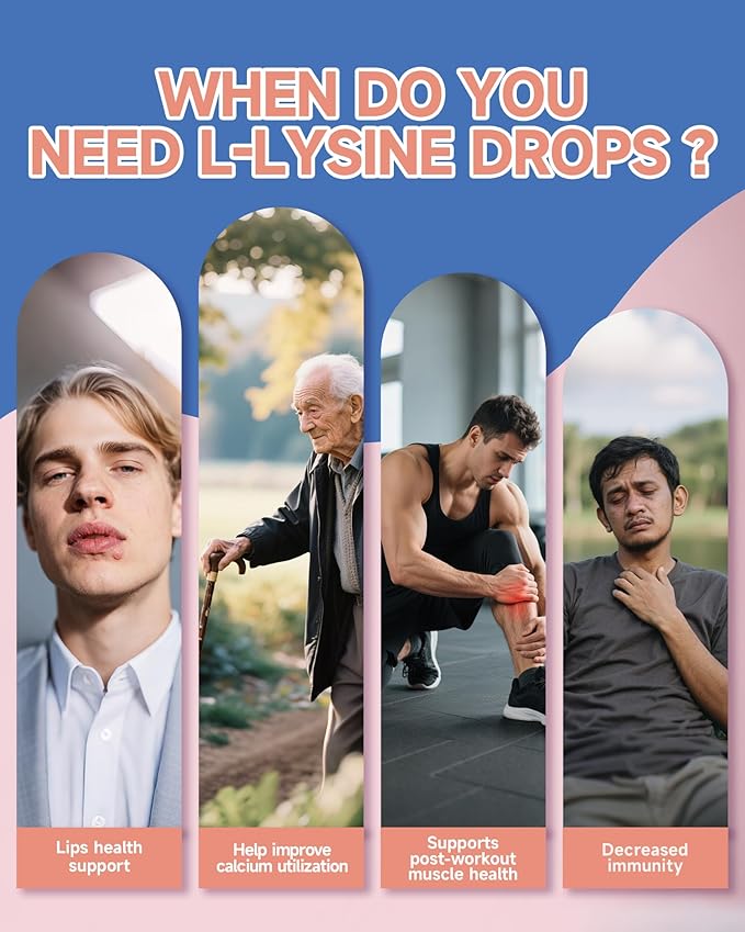 L-Lysine Liquid Drops Lysine 1000mg Supplement Essential Amino Acid Organic Moringa Oleifera Liquid Drops 1000mg Moringa Leaf Supplement