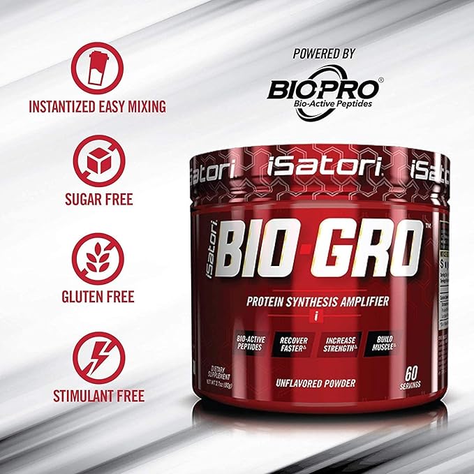 iSatori Bio-GRO Protein Synthesis Amplifier - Unflavored (60 Servings) &amp iSatori Amino-GRO BCAA Powder - Frosted Lemonade (30 Servings)