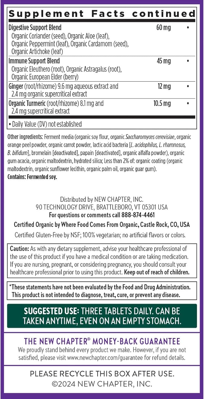 New Chapter Women's Multivitamin 40+ Advanced Formula for Heart Hormone Immune &amp Energy Support Higher Levels of Whole-Food Fermented B Vitamins +D3 Made with Organic Non-GMO Ingredients 96 C