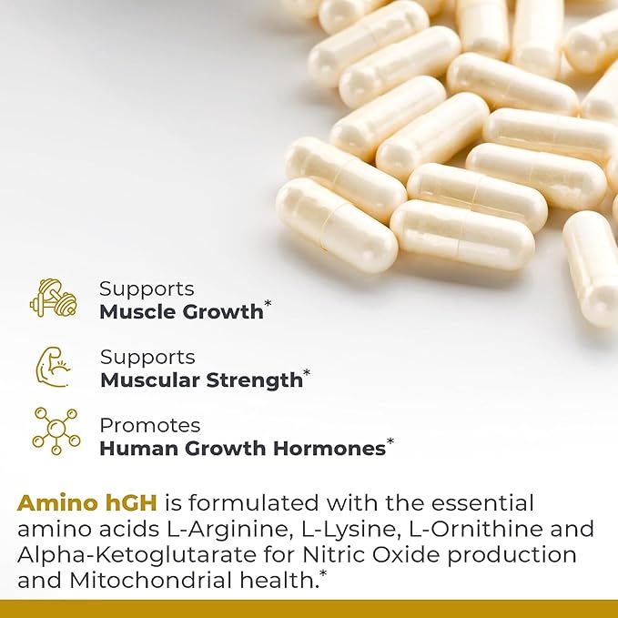 Premier Research Labs Amino HGH - HGH Supplements for Men HGH Supplements for Women Amino Acids L-Arginine L-Lysine HGH Enhancer Support Human Growth Hormone and Muscle Growth - 105 Capsules