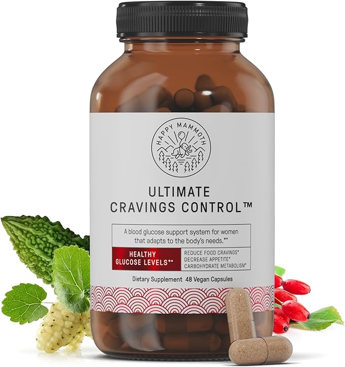 Happy Mammoth Gut Health Kit with Complete Gut Repair Powder and Ultimate Craving Control Capsules Supports Digestion Metabolism and Healthy Appetite Management 2-Piece Set