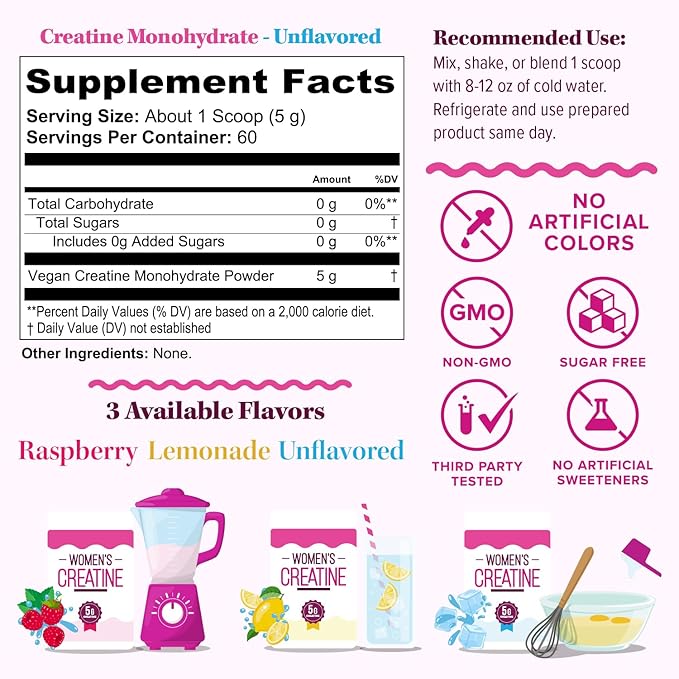 Micronized Creatine Monohydrate Powder – 5g per Serving Creatine Supplement | Support ATP Boost Strength Lean Muscle &amp Recovery | No Sugar Dyes or Fillers | Superior Mixing - Unflavored 60 Serv
