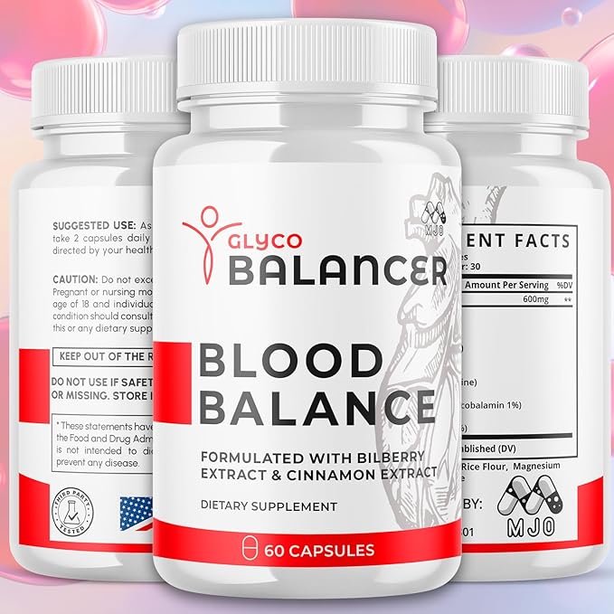 Glyco Balancer Capsules Official GlycoBalancer Health Support Pills With All Natural Ingredients Glyco Balancer Advanced Health &amp Wellness Support with Premium Vitamins for Women &amp Men (60 C