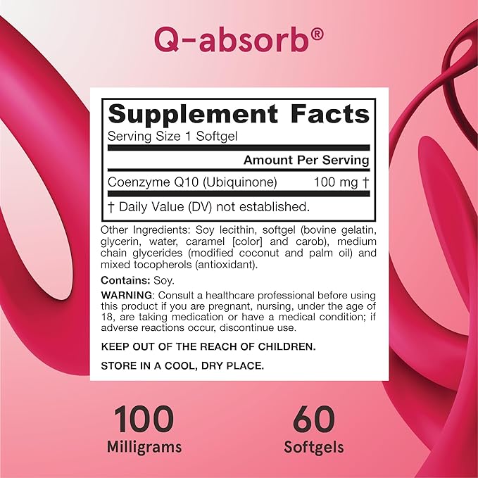 Jarrow Formulas Q-absorb Co-Q10 100 mg - 60 Softgels - Dietary Supplement - Antioxidant Support for Mitochondrial Energy Production &amp Cardiovascular Health - Up to 60 Servings