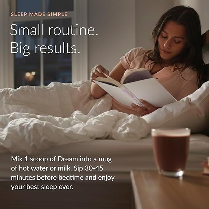 Beam Dream Sleep Powder – Sleep Aid for Adults with Melatonin Magnesium L-Theanine Reishi Mushroom &amp Apigenin Sleep Supplement Sleepy Cocoa Bedtime Drink Mix Brownie Batter Flavor 30 Serving