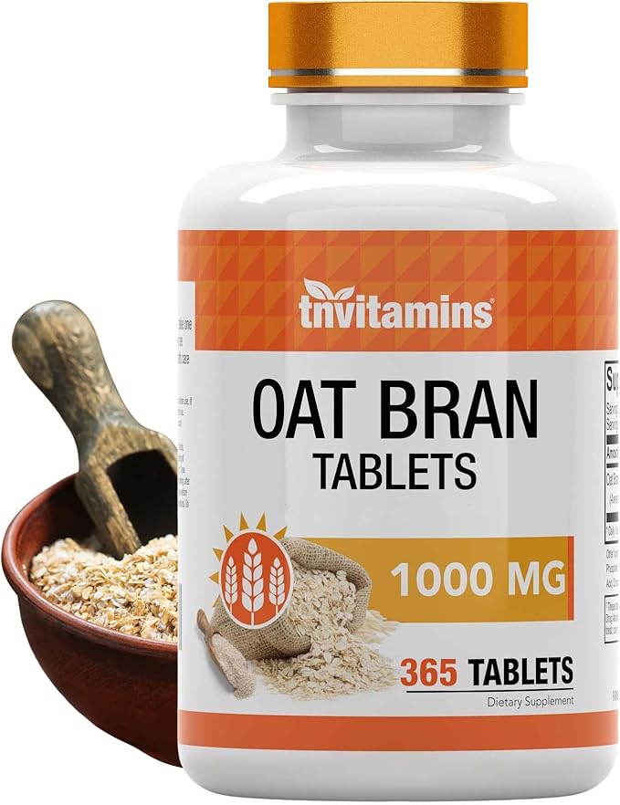 tnvitamins Oat Bran Tablets | 365 Tablets x 1000 MG per Tablet | Oat Fiber Tablets | Soluble &amp Dietary Fiber Supplement | May Support Digestive Health