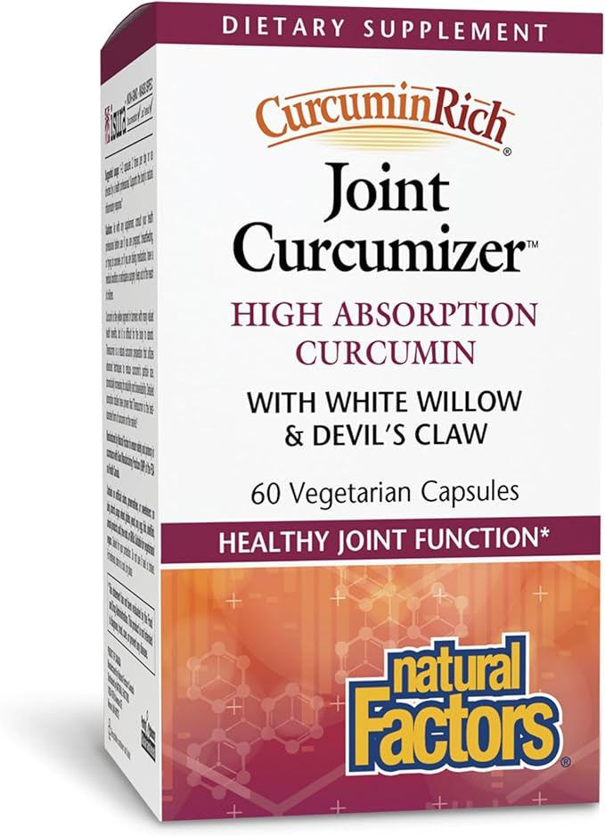 CurcuminRich Joint Curcumizer by Natural Factors Support Healthy Joints Heart and Natural Inflammatory Response with White Willow 60 capsules (30 servings)