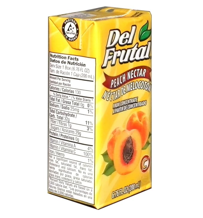 Del Frutal Peach Nectar 6.76 oz - Sabor Melocoton