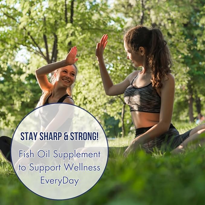 AzizOmega - Omega-3 Fish Oil Supplement - High-Potency EPA &amp DHA - Supports Heart Brain &amp Joint Wellness - Dietary Supplement - 60 Softgels