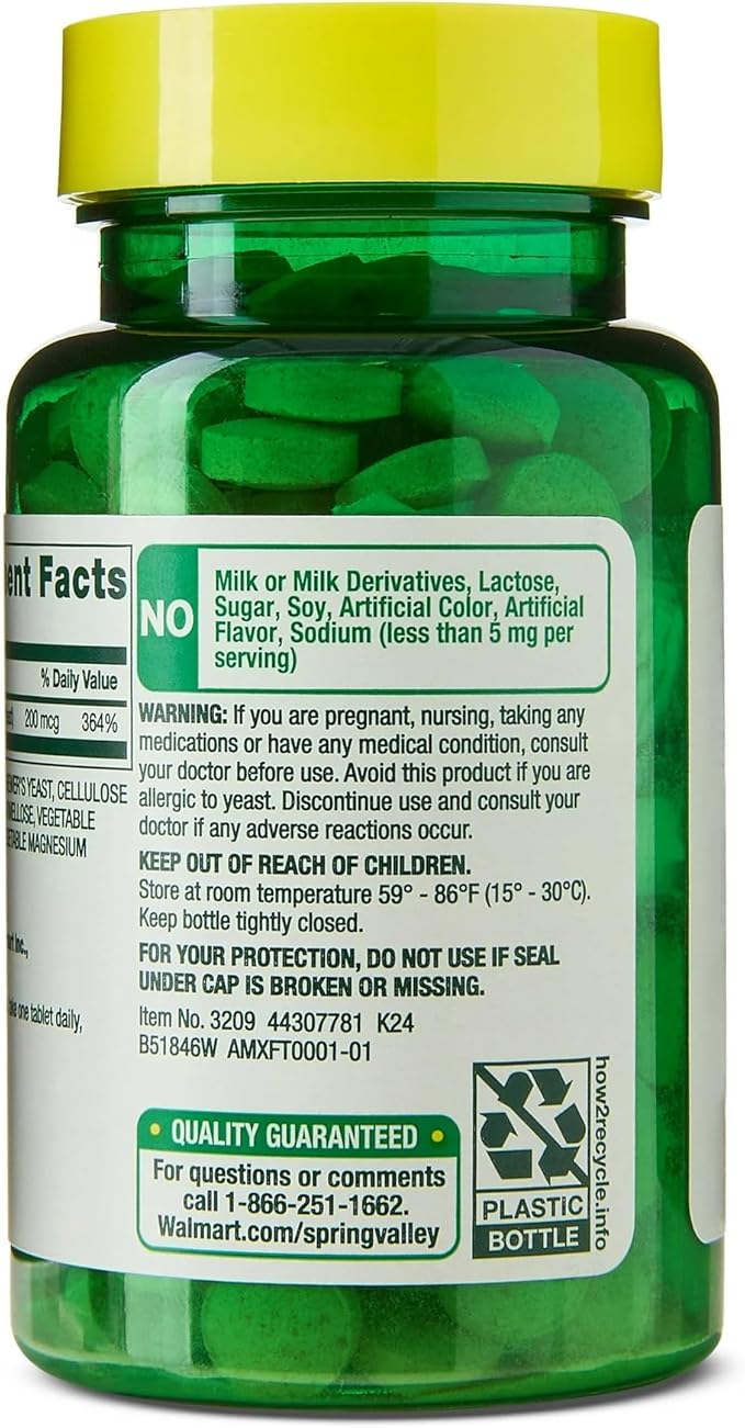Spring Valley Selenium 200mcg (as Selenium Yeast) - 100 Tablets - Immune &amp Antioxidant Support + SUREFECT Organizer.
