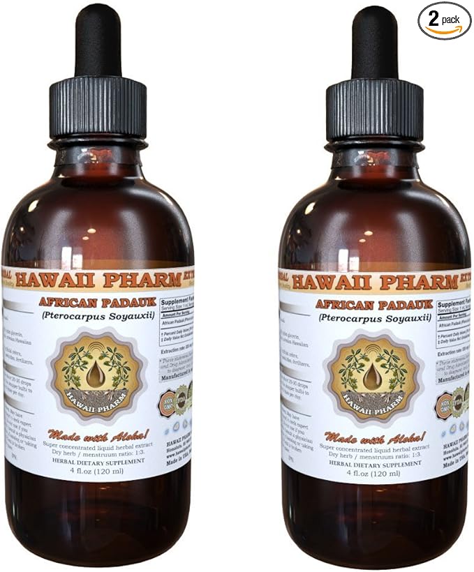African Padauk Liquid Extract African Padauk (Pterocarpus Soyauxii) Dried Bark Tincture Supplement 2x4 oz