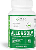 ALLERSOLV Quercetin with Bromelain Advanced Allergy and Immune Complex Non-GMO with Vitamin C and Zinc Stinging Nettle Leaf 500mg Natural Allergy Supplements 90 Veggie Capsules