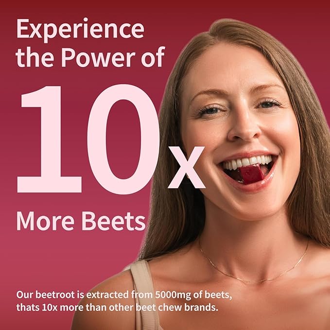 Snap Supplements Heart Beets Beet Root Soft Chews Cardiovascular Support Supplement for Men &amp Women CoQ10 &amp Acai Energy &amp Circulation Support Sugar Free Mixed Berry 60 Soft Chews