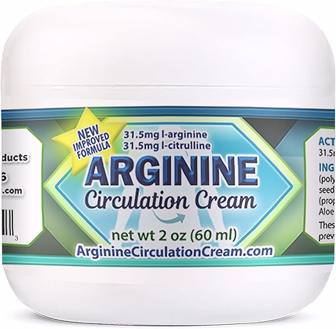 Arginine Circulation Cream 2 oz - Menthol L Arginine &amp L Citrulline Lotion - Supports Healthy Leg &amp Body Blood Flow - Whole Family Products