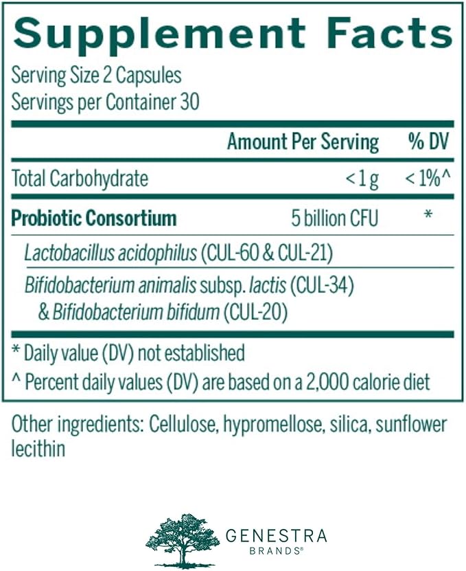 Genestra Brands HMF Capsules | Probiotic Formula to Support Healthy Gut Flora | 60 Capsules