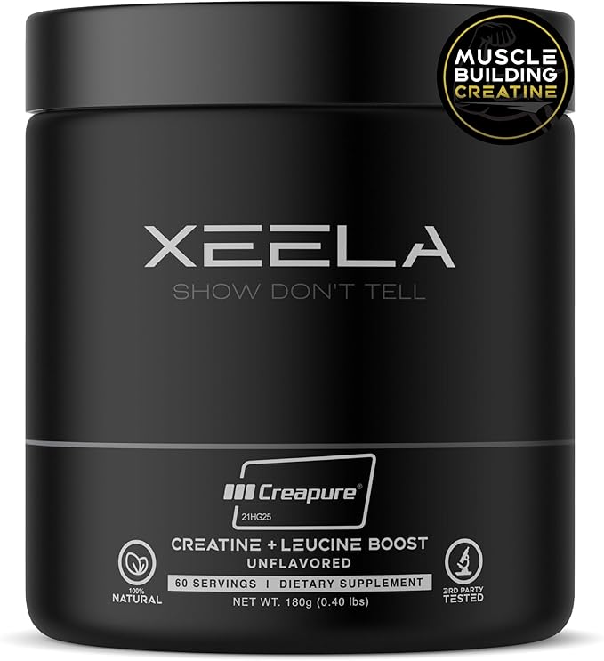 XEELA Creatine for Lean Muscle Gain All Natural Creatine Powder for Men &amp Women with Creapure Increase Strength &amp Power Reduce Recovery Time(Unflavored 60 Servings)