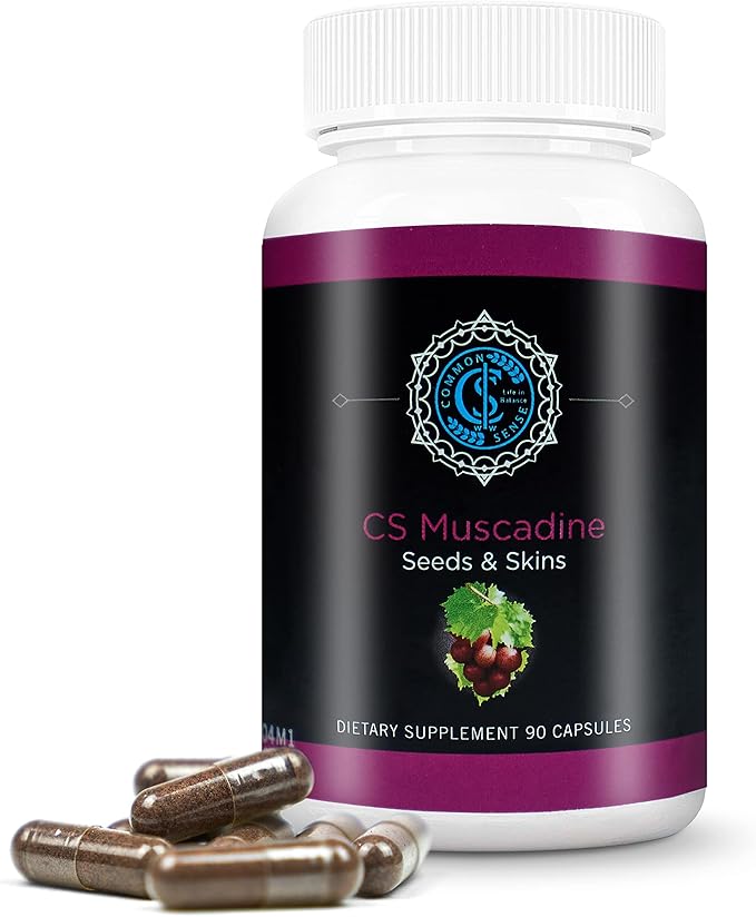 Common Sense Wellness Worldwide Commonsense Pure Muscadine Grape Seed and Skin Extract Capsules - Powerful Antioxidants for Heart Health and Boosting Your Immune System - 90 Capsules.