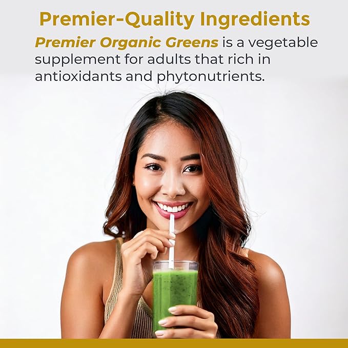 Premier Research Labs Premier Organic Greens - Super Greens Powder Greens Superfood Powder for Drinks Green Juice Nutrition Support Supergreens for Men &amp Women Spinach Alfalfa Chlorella - 1
