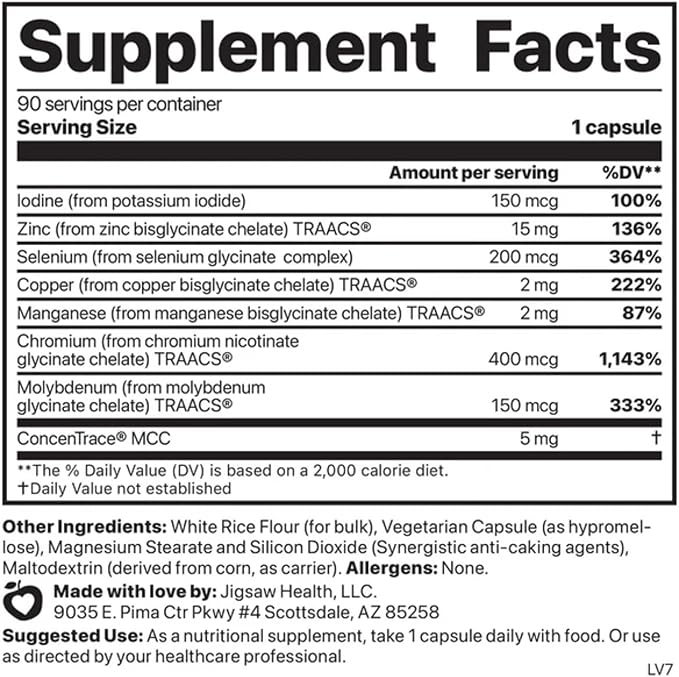 Jigsaw Health Multi-Mineral Essential Blend | 90 Capsules | 90 Servings