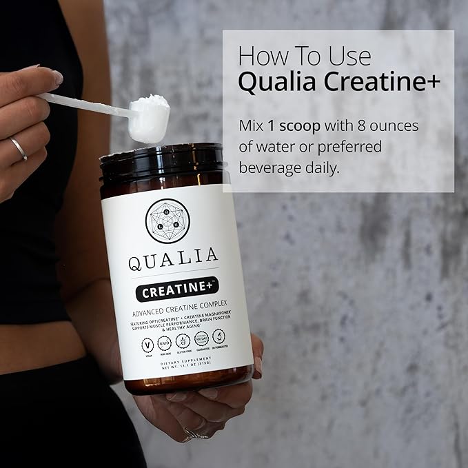 Qualia Creatine | Advanced Creatine Complex | 2 Sources + Magnesium | Optimized Absorption | Muscle Performance Brain Function &amp Healthy Aging