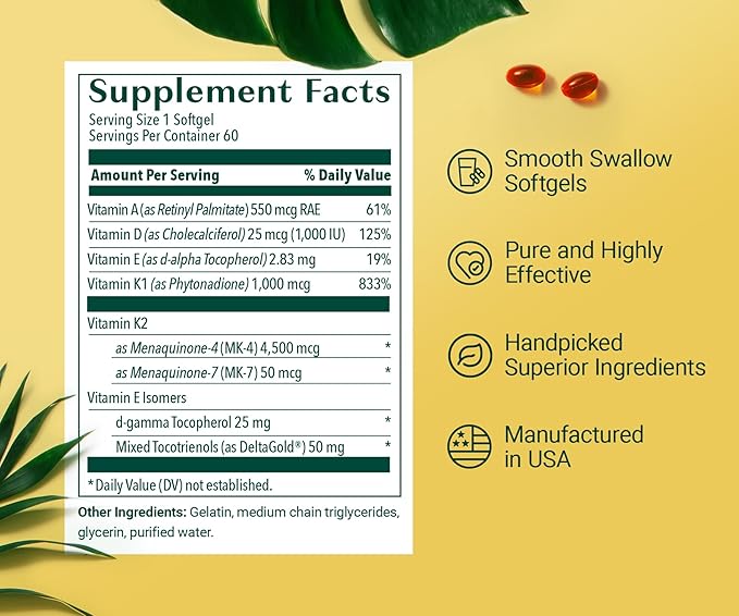 ALGAECAL D3 Complete - Enhanced Immune Support &amp Bone Health with D3 K2 A &amp E - Whole Body Wellness &amp Bone Strength 60 softgels (3 Packs)