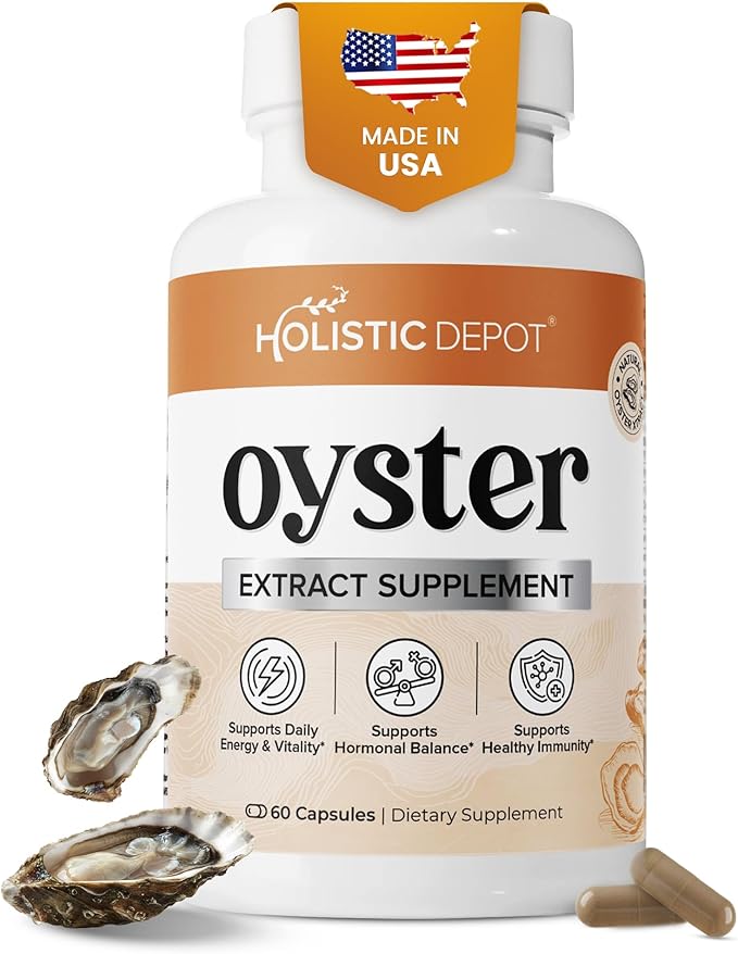Pure Oyster Extract – Supports Energy Immunity Vitality &amp Hormone Balance for Men &amp Women | 60 Capsules | Made in USA