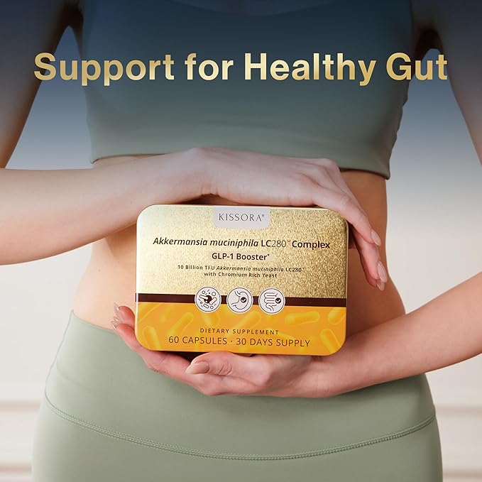 Kissora Akkermansia Probiotic 20 Billion TFU with Chromium | 60 Capsules 30 Servings