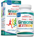 Body Gold Ginsana Energy | Panax Ginseng Extract w/Energizing Herbal Blend for Focus &amp Endurance | Schizandra Berry Eleuthero Root and Decaffeinated Green Tea Leaf Extract | 52 Serv | 105 VegCap