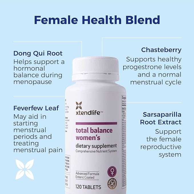 Xtendlife Total Balance Women's Multivitamin for Immune Heart Digestive &amp Cellular Health - - Daily Support - 70+ Nutrients &amp Minerals - 30 Day Supply