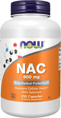 NOW Supplements NAC (N-Acetyl Cysteine) 600 mg with Selenium 250 Veg Capsules