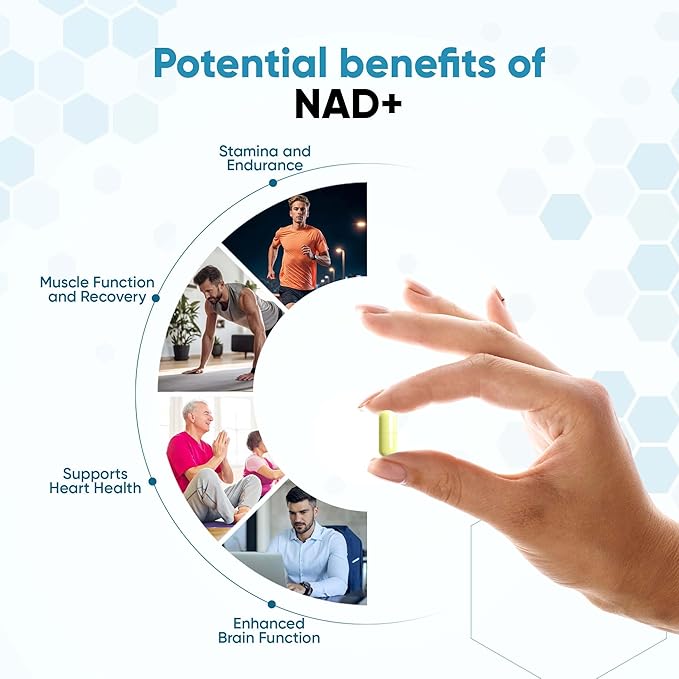 NAD+ Supplement for Anti Aging &amp Cell Regeneration | NMN Supplement Alternative - NAD with Resveratrol &amp Quercetin | Boosts Mitochondrial Health Mental Clarity &amp Vitality | 60 Count | for