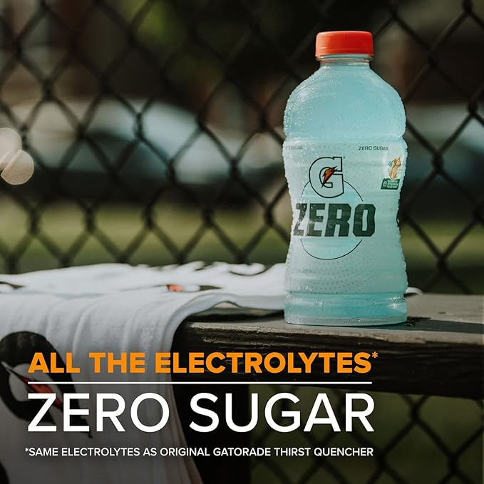 Gatorade Zero Sugar Thirst Quencher Glacier Cherry Variety Pack 20 Fl Oz (Pack of 12)