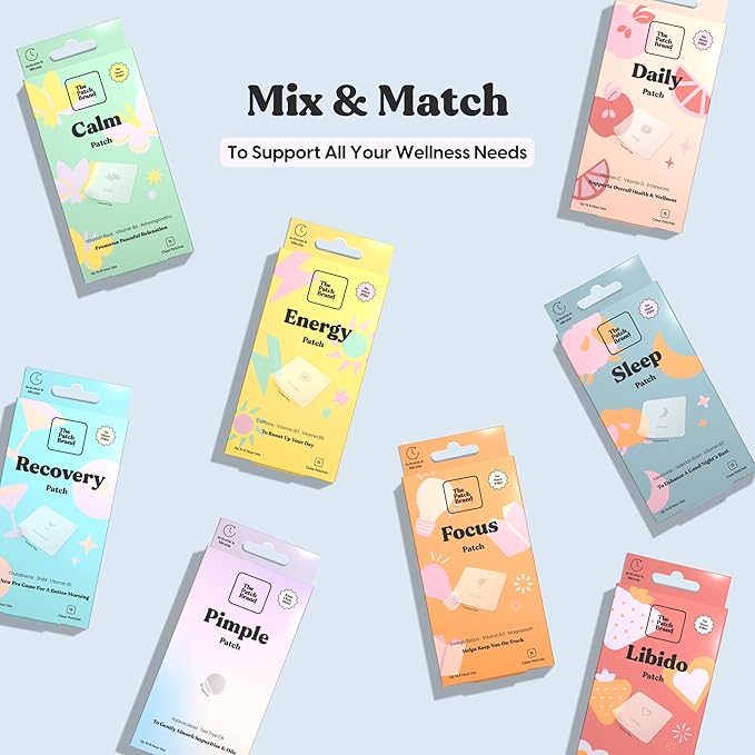 The Patch Brand Sleep Patches | Support Restful Sleep with Melatonin Valerian Root &amp B6 | All Natural Vitamins &amp Mineral Patch Plant Based and Cruelty Free Water Resistant Patches That Last A