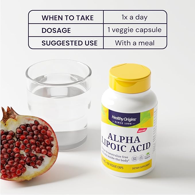 Healthy Origins Alpha Lipoic Acid 600 mg - Alpha Lipoic Acid Supplement - Antioxidant Support - Gluten-Free Supplement - 150 Veggie Capsules