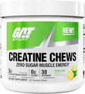 GAT SPORT Creatine Chews Zero Sugar 5g Pure Creatine Monohydrate 3rd Party Tested Brain Health Muscle Strength Anti-oxidant Support for Men &amp Women 30 Servings (Lemon Lime)