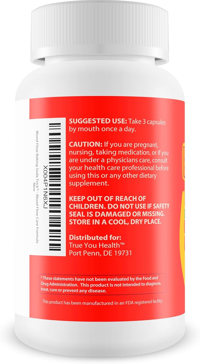 Baking Soda Trick for Men - Our Best Blood Flow Pills - Male Circulation Supplement for Advanced Blood Flow Care - Natural Circulation Supplements - Blood Circulation Supplements for Men