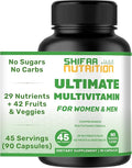 SHIFAA NUTRITION Halal Vitamins Multivitamin for Women &amp Men – Comprehensive Support for Heart Brain Eye &amp Immune Health – Gluten Dairy &amp Egg Free Mens Vitamins Multivitamin (45 Day Su