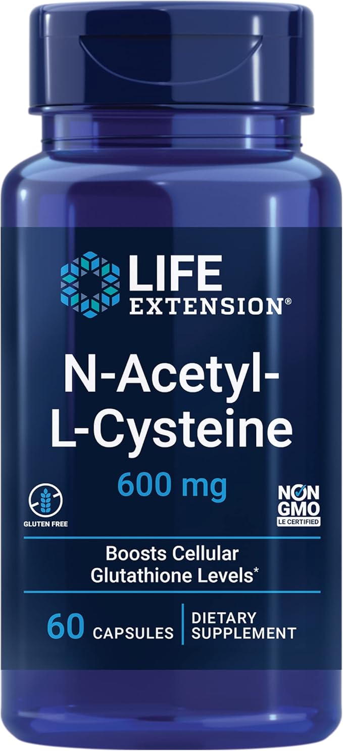Life Extension NAC Immune &amp Respiratory Support &amp L-Carnitine Energy Memory &amp Heart Health 600mg NAC &amp 500mg L-Carnitine 60 &amp 30 Capsules