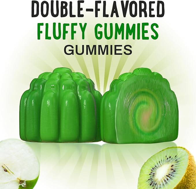 OH MY CHEWY Double-Flavored Vitamin D3 K2 &amp Calcium Fluffy Gummies - Supplement for Healthy Teeth Bone &amp Energy - 5000 IU D3 120 mcg K2(MK-7) 120 mg CA - Vegan &amp Non-GMO - 60 Count
