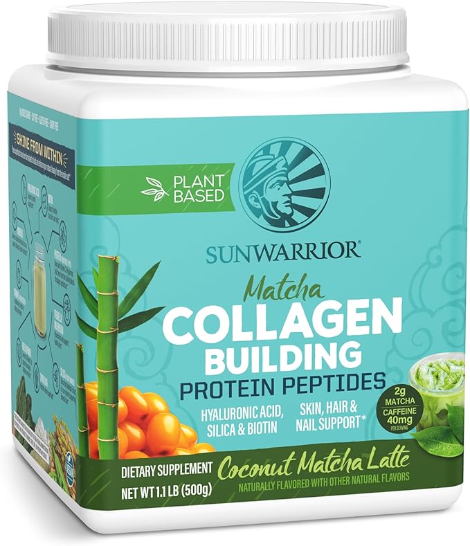Vegan Collagen Protein Powder for Women Silica Plant Based Collagen Powder with Vegan Hair Skin and Nails Vitamins Non-GMO No Added Sugar Soy Dairy &amp Gluten Free (Coconut Matcha 20 Servings)