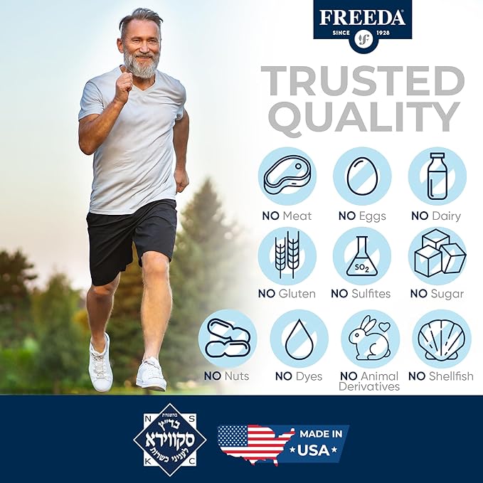 Freeda Magnesium Glycinate | High Absorption Chelated Magnesium | No Oxide | Supports Sleep Muscle &amp Nerve Function | Non-GMO Vegan Kosher | Gentle on Digestion | 180 Capsules