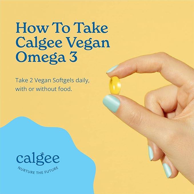 Calgee Vegan Omega 3 Supplement 450mg DHA &amp EPA Fatty Acids from Algae Oil Plant-Based Fish Oil Alternative Carrageenan-Free Softgels Non-GMO 120 Count