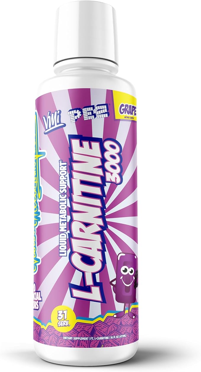 VMI Sports L-Carnitine 3000 Liquid | 3000 mg Carnitine Supplement | Zero Calorie Zero Sugar Keto Friendly for Men and Women – Great Tasting| 31 Servings (PEZ Grape)