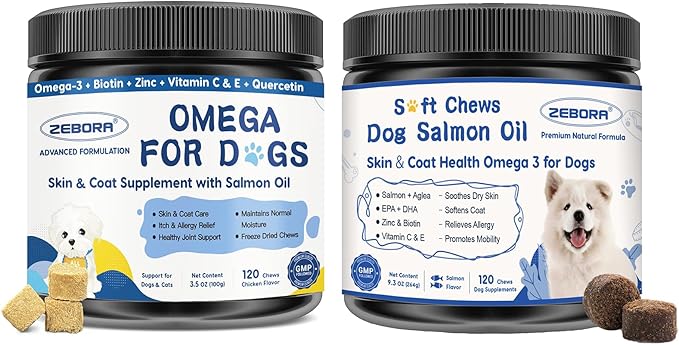 Freeze Dried Chews and Soft Chews Dog Omega 3 Supplements