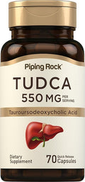 Piping Rock Tudca Supplement | 550mg | 70 Capsules | Tauroursodeoxycholic Acid | Non-GMO Gluten Free